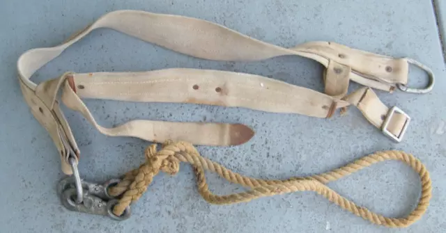 Vintage 70's Miller Equipment Lineman's Waist Climbing Safety Belt Harness