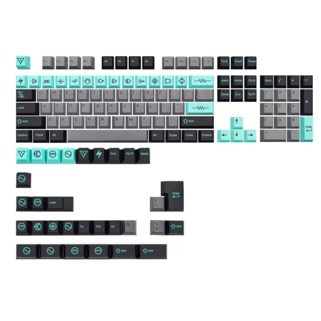 Electric Cherry Profile Keycaps PBT Dye Sublimation Set for Mechanical Keyboard