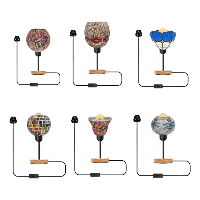 ENVA Lampe De Table En Mosaïque Turque, Superbe Style Marocain, Abat-jour Globe Unique, Série Col De Cygne (étoile Jaune