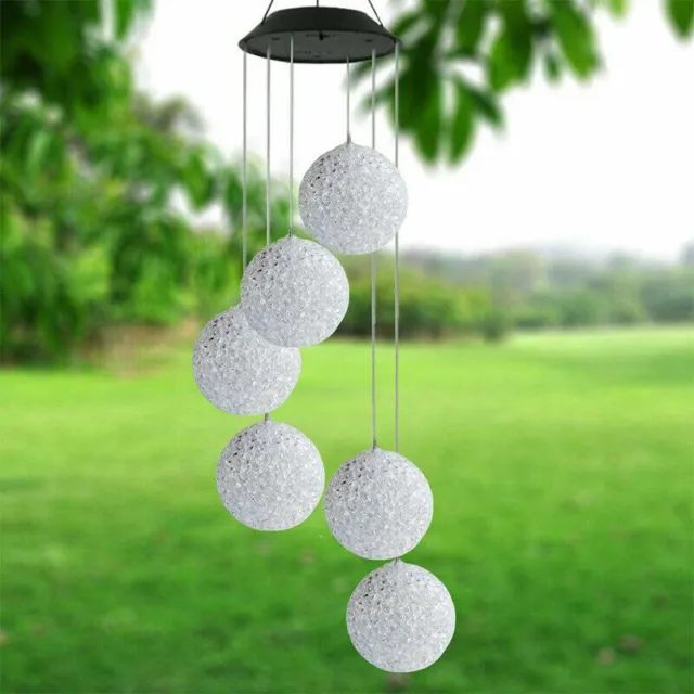 LED Solar Wind Chime Light Color Changing Hanging Lamp Waterproof Garden Decor 2