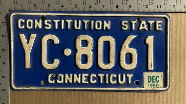 1980 Connecticut license plate YC-8061 YOM DMV CONSTITUTION STATE 14347