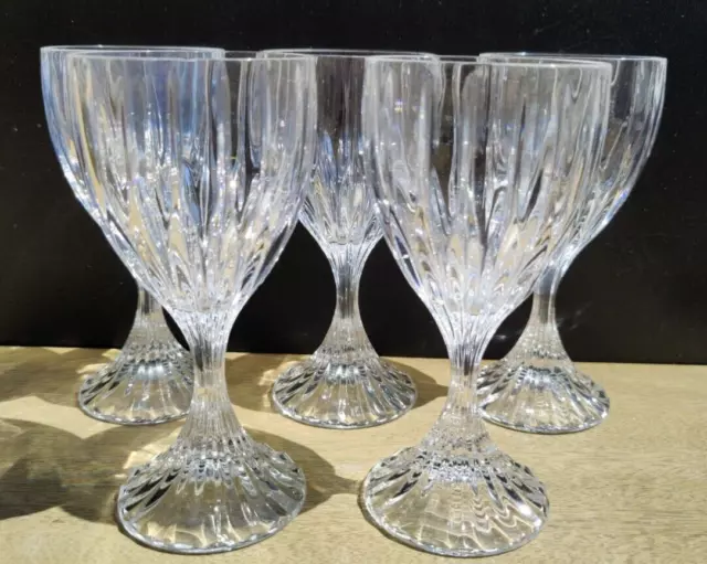 Mikasa Park Lane Crystal Wine Water Goblet Glasses Lot of 5  6.25 in Tall