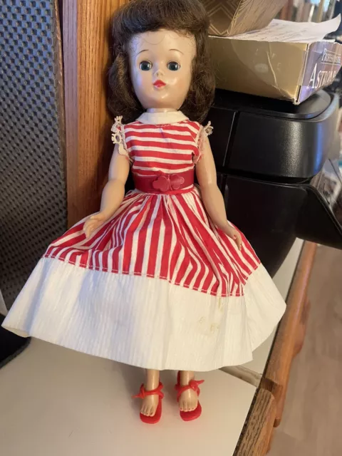 Vintage 1958 Vogue JILL Doll in Outfit #3138 with Red & White Striped Dress