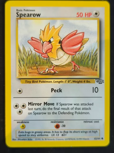 Pokemon card - Spearow - 62/64 - jungle set