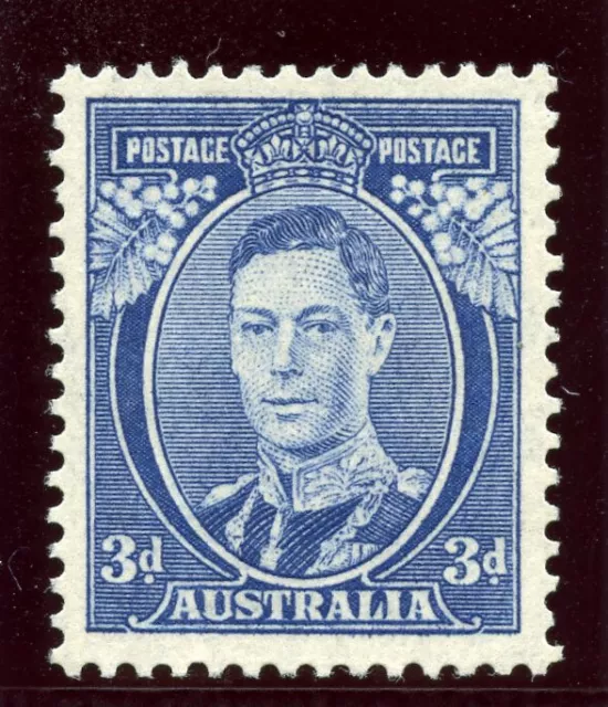 Australia 1937 KGVI 3d bright blue MLH. SG 168ca. Sc 170a.