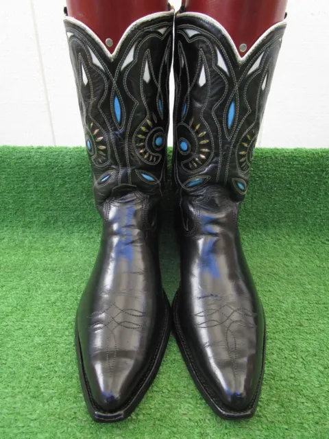 VINTAGE⭐ ACME 1950s ⭐ INLAY ⭐ CUT OUT ⭐ COLORBURST⭐RARE⭐WESTERN⭐SHORTY BOOTS 9 D 3
