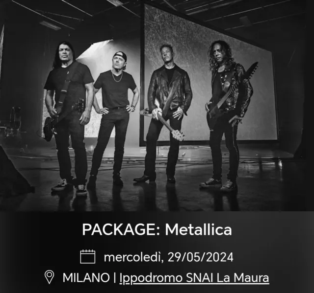 METALLICA MILANO 2024 VIP PACKAGE FAST LINE Golden Circle EUR 255