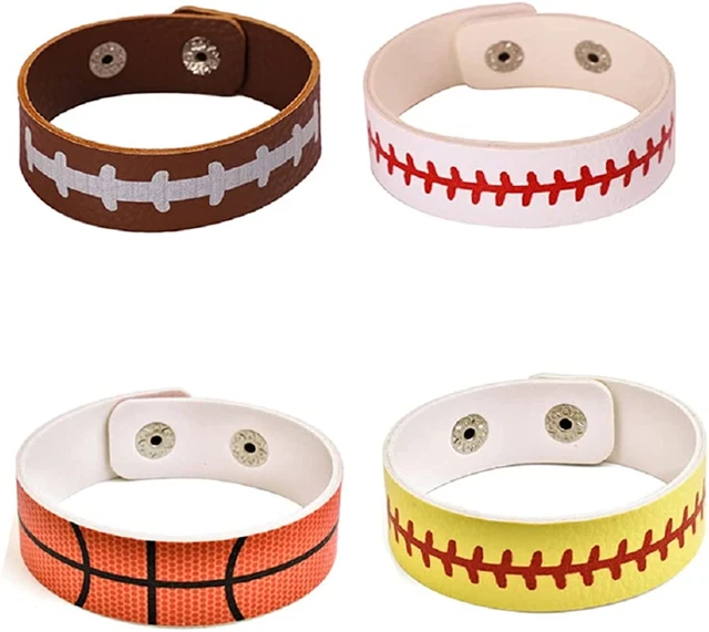 Sports Leather Wrap Bracelets Softball Baseball Basketball Wristband Sports Funs