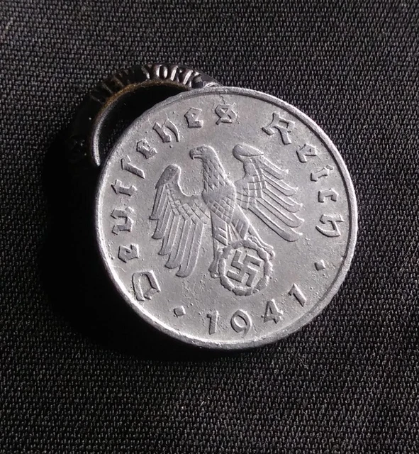 WW2 1941-A NAZI Germany 5 Reichspfennig SWASTIKA Single Coin. #S33