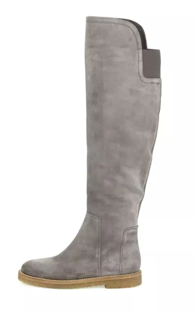 Vince Coleton Over The Knee Boots Suede Graphite Size 6 Made in Italy $595