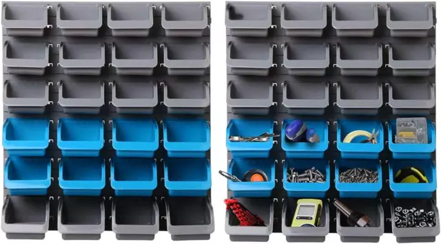 48 Bin Wall Mounted Storage Bin Rack