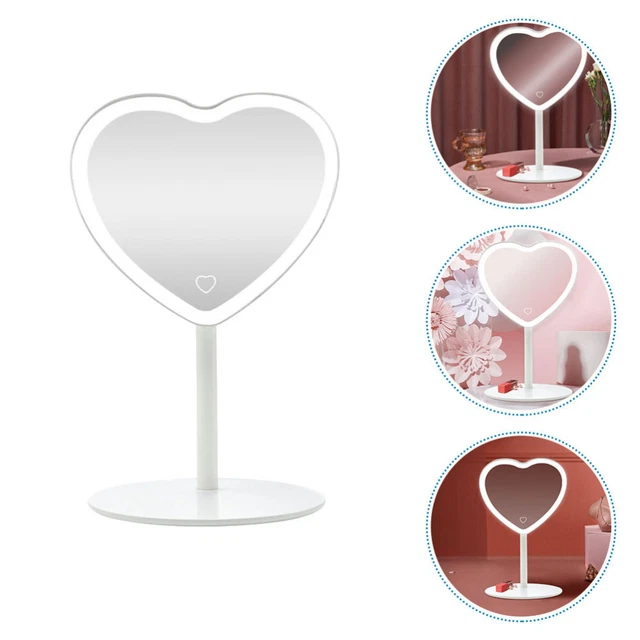 Iluminación LED Maquillaje Espejo Corazón PIERNA LED Espejo de Luz Estudiante Mesa