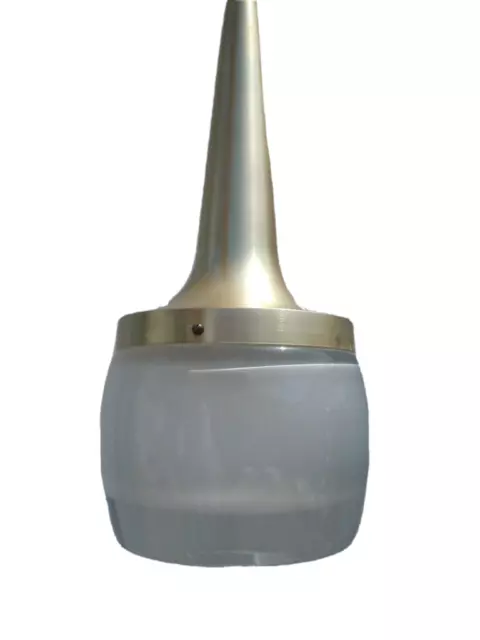 Lustre suspension galet verre aluminium design Staff Leutchen 1960 vintage lamp