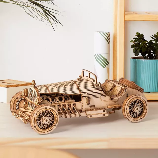 ROKR Grand-Prix-Auto-Holz-3D-Puzzle-Modellbausatz Geschenke für Erwachsene Kind