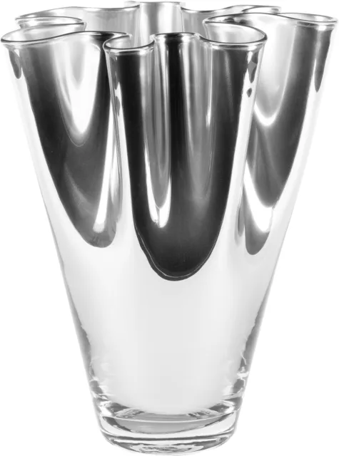 Glas Vase, ca. 26,5cm groß, Spiegelvase Tischvase, Blumenvase modern Tulpenvase
