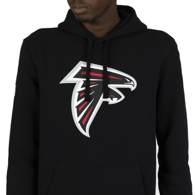 New Era Uomo Felpa con Cappuccio NFL Atlanta Falcons Logo Nero