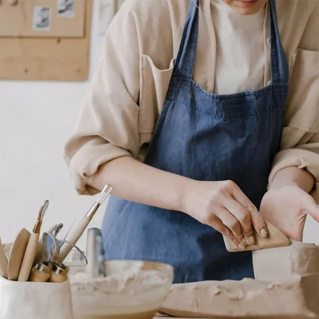 Für Handaufbauprojekte Keramikwerkzeugkit Glattes Holzgriff Holzrippen Carving
