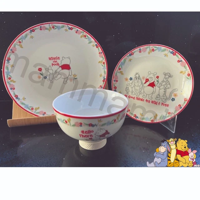 DISNEY WINNIE THE POOH DINNER SET PLATE / SIDE PLATE / BOWL = 3 PIECE