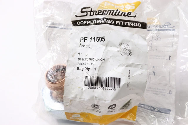 Streamline Dielectric Union Press Fitting Copper 1" Press x FPT PF 11505