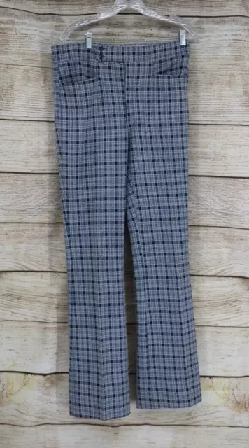 Kings Road Sears Vintage Mens Flare Leg Plaid Pants Slacks Size 34 Long Blue