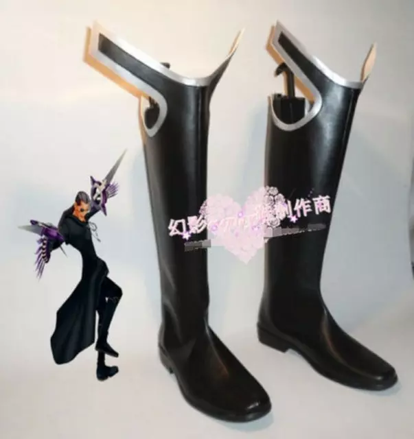 Kingdom Hearts 2 Organization XIII Cosplay Costume Boots Boot Shoes Shoe