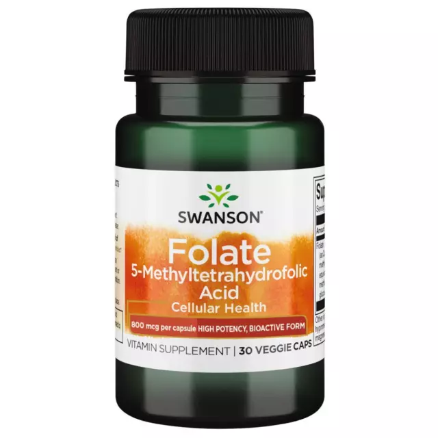 Swanson Folate 5-Methyltetrahydrofolic Acid  800 mcg (1,360 mcg DFE) 30 Veg Caps