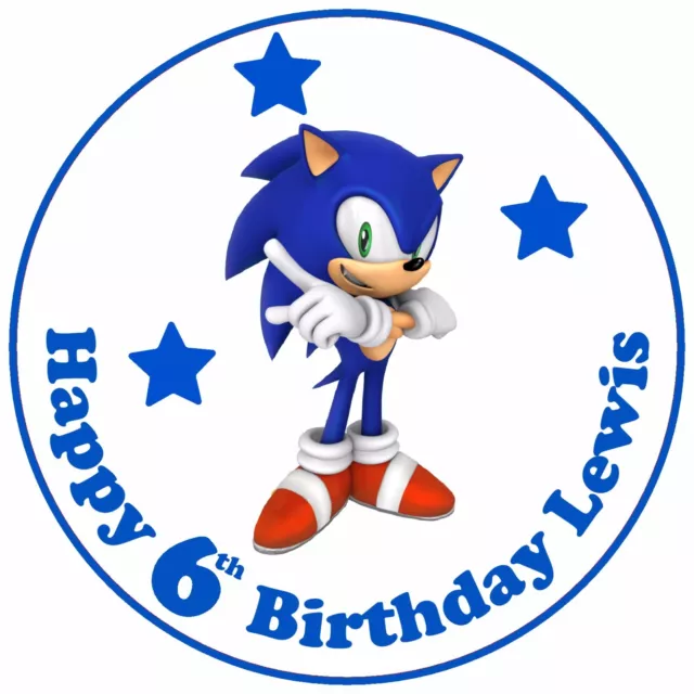 Sonic The Hedgehog Cake Topper Edible Birthday Cupcake Decoration