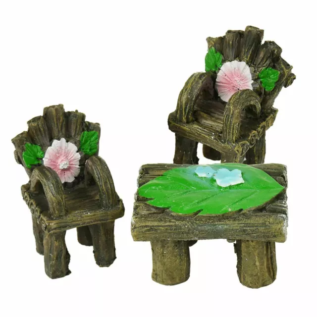 FAIRY ENCHARTED GARDEN TABLE & CHAIR SET Forest Magical Secret Indoor Outdoor