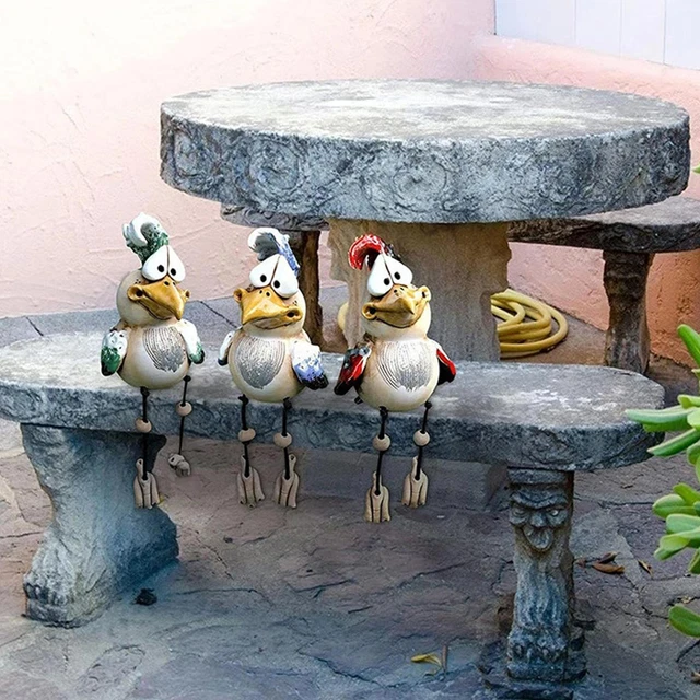 Resin Funny Chicken Statue Art Figure Ornament Courtyard Decor, Farm Garden I9Q7 5