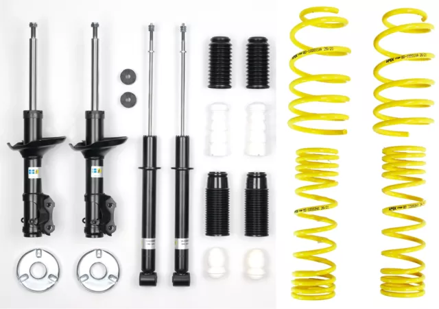 Apex Lowering Springs, Bilstein Gas Shocks Dampers, Bumpstop Kit for VW Golf Mk2