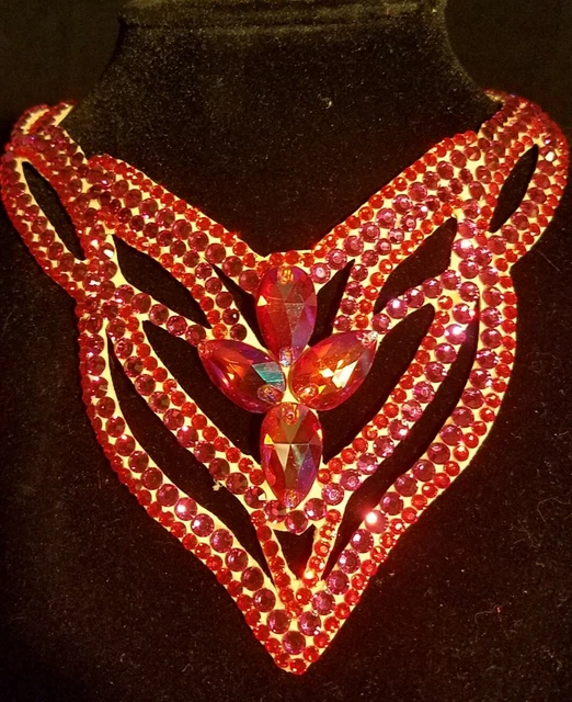 Hyacinth, Fuchsia, and Fuchsia AB Ballroom  Set Necklace and Two Wide Cuffs