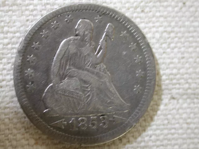 1853 Assis Liberty Quarts Extra Fin Rayons & Flèches