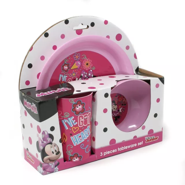 Disney Minnie Mouse 3 Piece Meal Set with Plate, Bowl and Tumbler