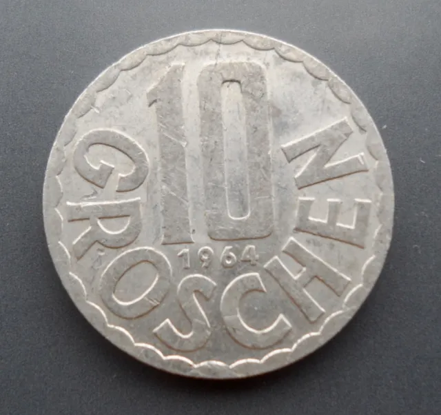 Rare - Austria 10 Groschen Coin 1964 Austrian Coin Osterreich