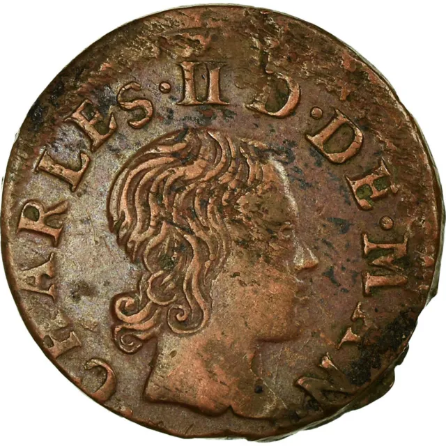 [#498091] Münze, Frankreich, Ardennes, Charles II, Denier Tournois, 1654, Charle