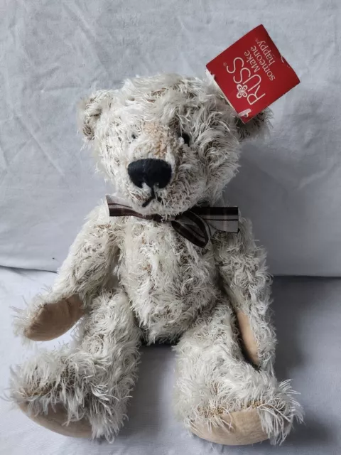 Russ Berrie Oliby Bear Plush 12”,Rare Vintage "MAKE SOMEONE HAPPY," With Tags