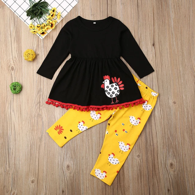 Abito top tacchino per bambini bambina pantaloni lunghi leggings abiti set vestiti