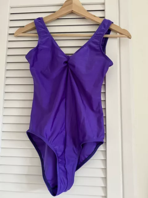 Roch Valley Purple Ruched Ballet Dance Leotard • Size 4 XS / S • Excellent