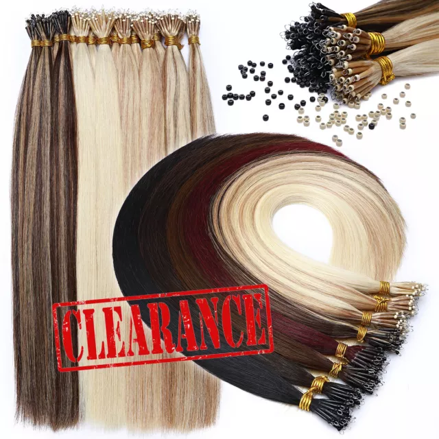 200G Nano Ring Human Hair Extensions Easy Loop Micro Beads THICK Russian Remy AU