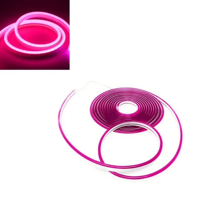 Striscia Led Neon Flessibile Rosa Fuxia Per Scritte Insegne Luminose Strip 5 Mt