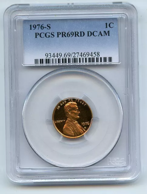 1976 S 1C Lincoln Cent Proof PCGS PR69DCAM