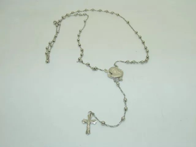 14k White Gold Rosary Necklace 14k White Gold Rosary Necklace