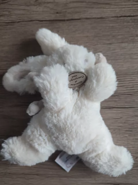DOUDOU ET COMPAGNIE  Petit LAPIN blanc creme gris Bonbon  16 cm tbe