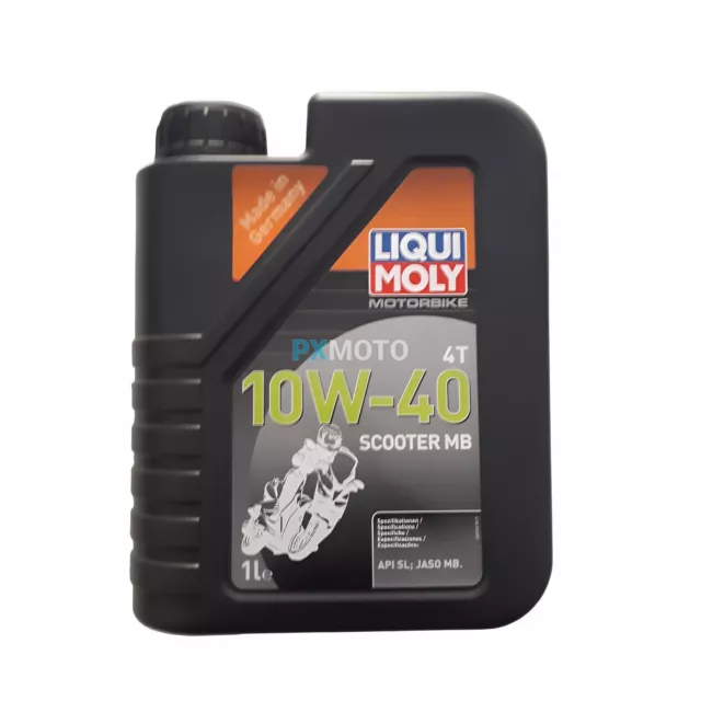 1L Olio Motore Liqui Moly 10W40 Scooter Mb Jaso Mb Api Sl Universale 4T Minerale