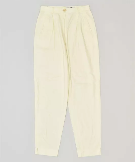 CARLA CARINI Womens Tapered Pegged Chino Trousers Small W26 L29 Off White IJ04