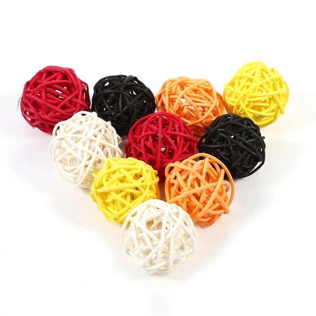 20X Bolas Decorativas de Ratán Adornos Boda Navidad Fiesta de Cumpleaños