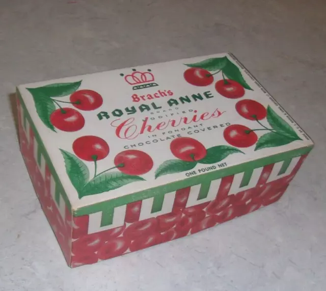 Vtg ROYAL ANNE Modified Cherries Fondant Chocolate Covered Candy Box - Brach's