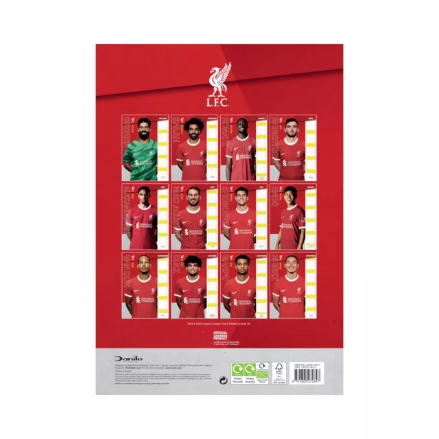 Liverpool 2024 Calendar Month To View A3 Wall Calendar Official Product 2