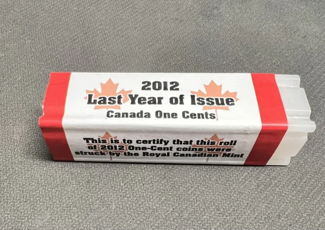 Sealed 2012 GEM BU Roll of 50 Canada Cents - LAST YEAR OF ISSUE Uncirculated