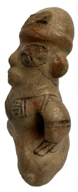 Pre-Columbian Nayarit painted figure 7" x 5" with Damage  Unique 2